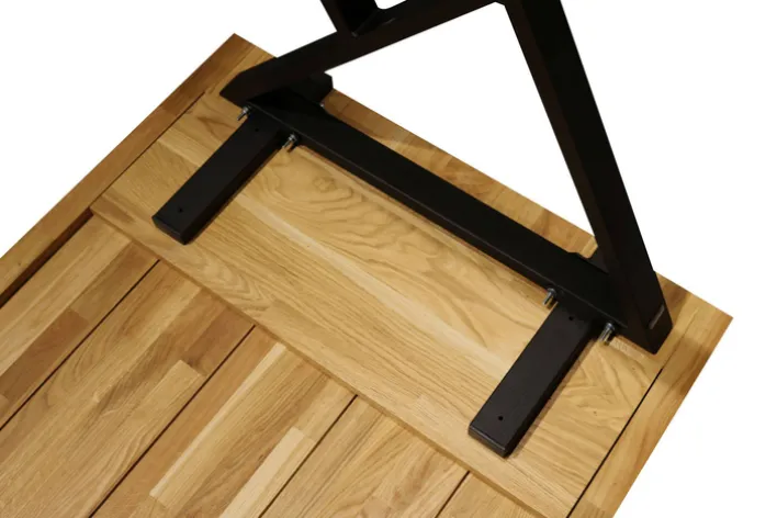 holz4home Esstisch 180 x 100 cm Eiche Massiv/schwarz