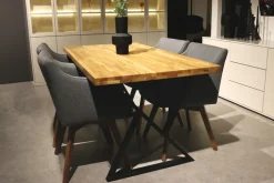 holz4home Esstisch 180 x 100 cm Eiche Massiv/schwarz