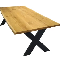 holz4home Esstisch 200 x 100 cm Eiche massiv mit Baumkante