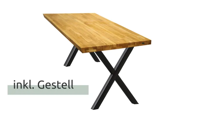 holz4home Esstisch 180 x 100 cm Eiche Massiv