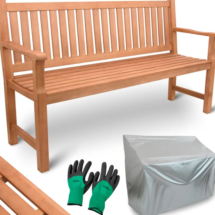 holz4home Gartenbank LANDHAUS 3-tlg 150 cm naturfarbig