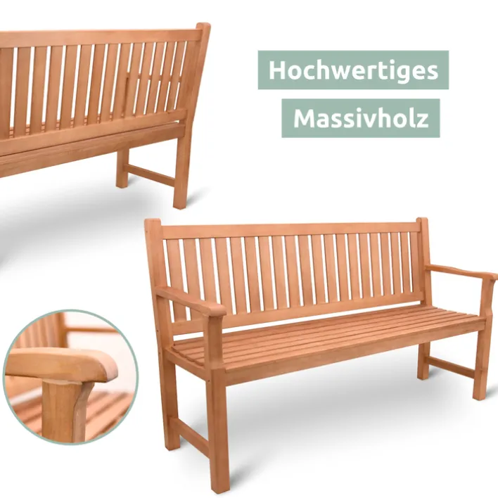holz4home Gartenbank LANDHAUS 3-tlg 150 cm naturfarbig