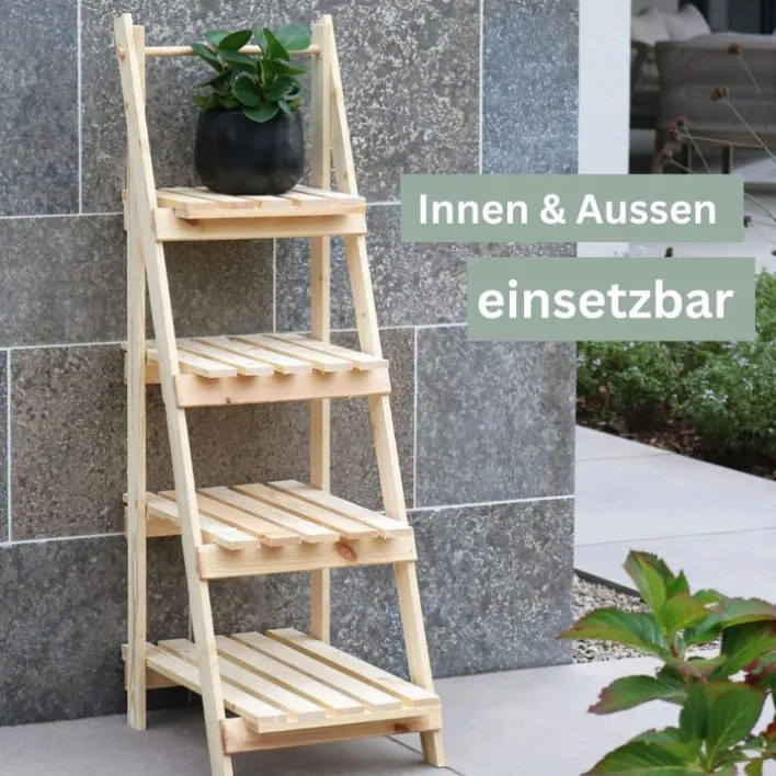 holz4home Gartenregal LADDER 109 cm braun