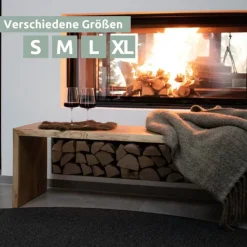 holz4home Massivholzbank 120 x 45 cm Eiche geölt mit Baumkante