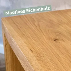 holz4home Massivholzbank 120 x 45 cm Eiche geölt mit Baumkante