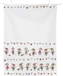 ihr Geschirrtuch ELVES AT WORK Baumwolle 70 x 50 cm Creme