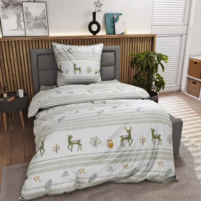 INSPIRATION HOME Flanell-Bettwäsche OSBY 135 x 200 cm silber