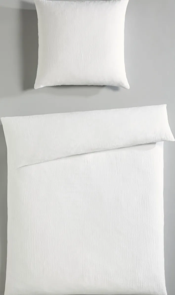 INSPIRATION HOME Musselin-Bettwäsche 135 x 200 cm weiß