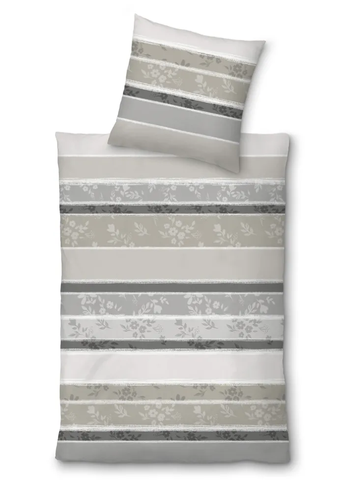 INSPIRATION HOME Satin-Bettwäsche ANNAFF 135 x 200 cm silber