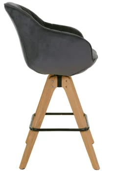 INTERhome Barhocker CHILL anthrazit/Eiche massiv natur