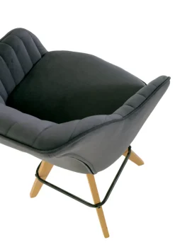 INTERhome Barhocker CHILL anthrazit/Eiche massiv natur