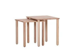 INTERhome Beistelltisch 2er Set RUBBY Rubberwood massiv