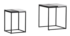 INTERhome Beistelltisch GATSBY 2-teilig schwarz/ weiß