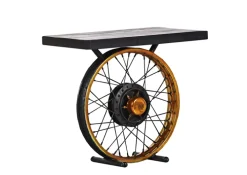 INTERhome Beistelltisch RIDE 60 x 55 cm goldfarbig/schwarz