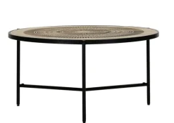 INTERhome Couchtisch SANTA CRUZ Ø 88 cm Mango Massiv/schwarz