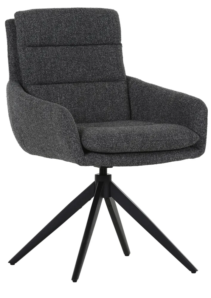 INTERhome Drehsessel LEIA dunkelgrau/schwarz