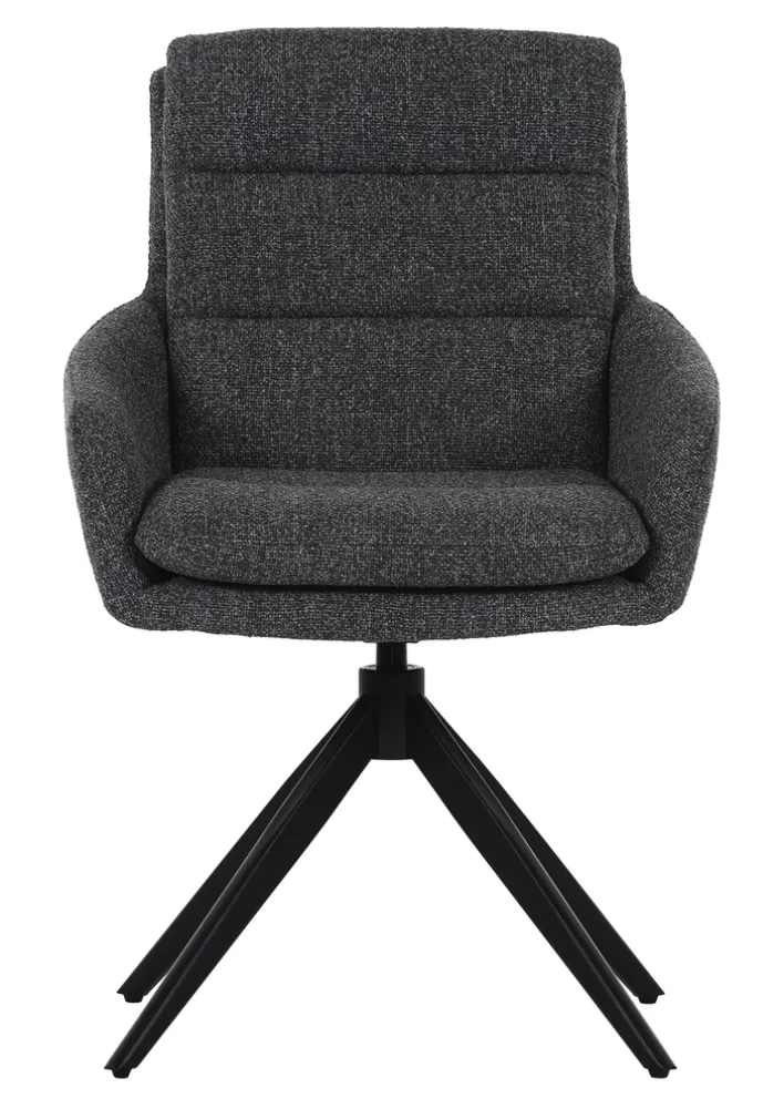 INTERhome Drehsessel LEIA dunkelgrau/schwarz