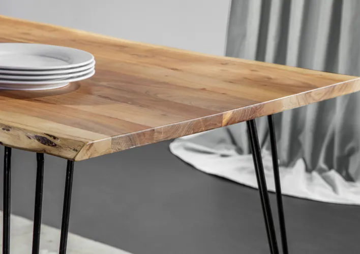 INTERhome Esstisch GRAHAM 140 x 90 cm Akazie massiv/schwarz