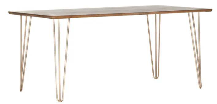 INTERhome Esstisch SCAN 160 x 90 cm braun/goldfarbig