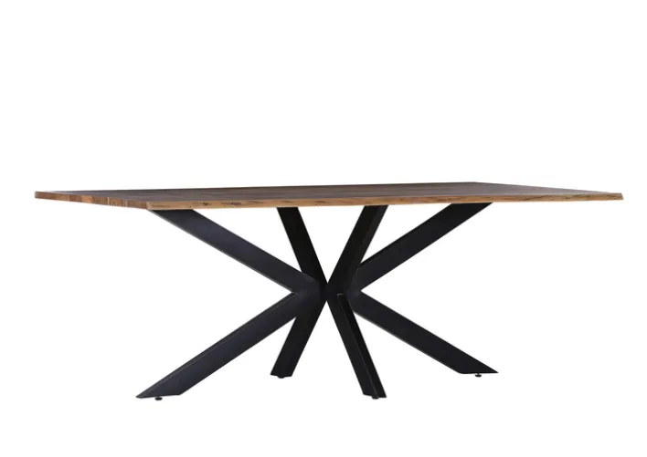 INTERhome Esstisch TENSIO 200 x 100 cm Akazie massiv natur/schwarz