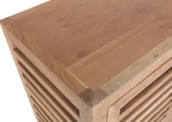 INTERhome Glasschrank SHOWCASE 100 x 160 cm Akazie massiv natur gesmoked lackiert/Glastüren