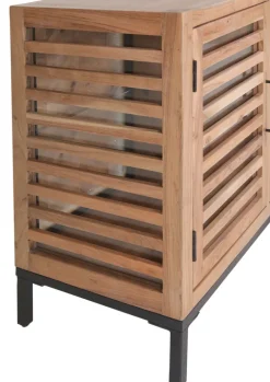 INTERhome Glasschrank SHOWCASE 100 x 160 cm Akazie massiv natur gesmoked lackiert/Glastüren