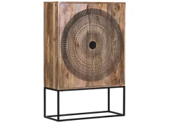 INTERhome Highboard SANTA CRUZ 100 x 150 cm Mango massiv/schwarz