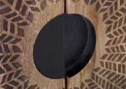 INTERhome Highboard SANTA CRUZ 100 x 150 cm Mango massiv/schwarz