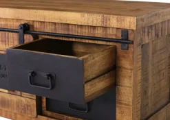 INTERhome Lowboard BARNEY 160 x 50 cm Mango Massivholz/schwarz