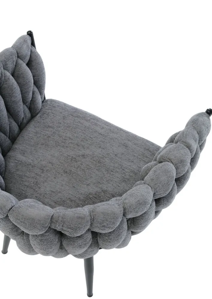 INTERhome Polsterstuhl WEAVY grau 60 x 78 cm