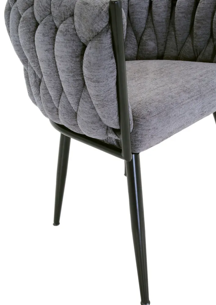 INTERhome Polsterstuhl WEAVY grau 60 x 78 cm