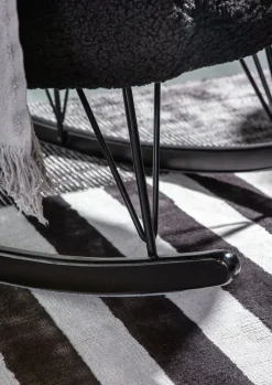 INTERhome Schaukelstuhl WAHID schwarz Schäferoptik