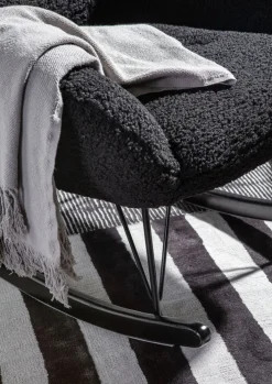 INTERhome Schaukelstuhl WAHID schwarz Schäferoptik