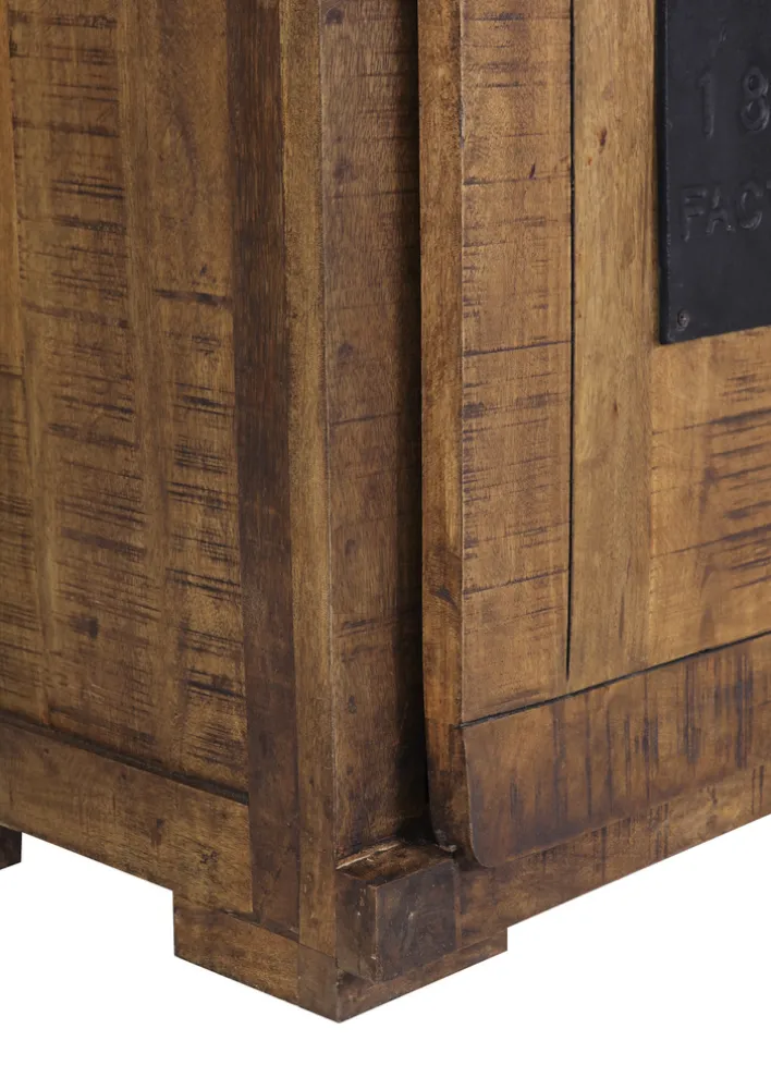 INTERhome Sideboard BARNEY 160 x 85 cm Mango Massivholz/schwarz