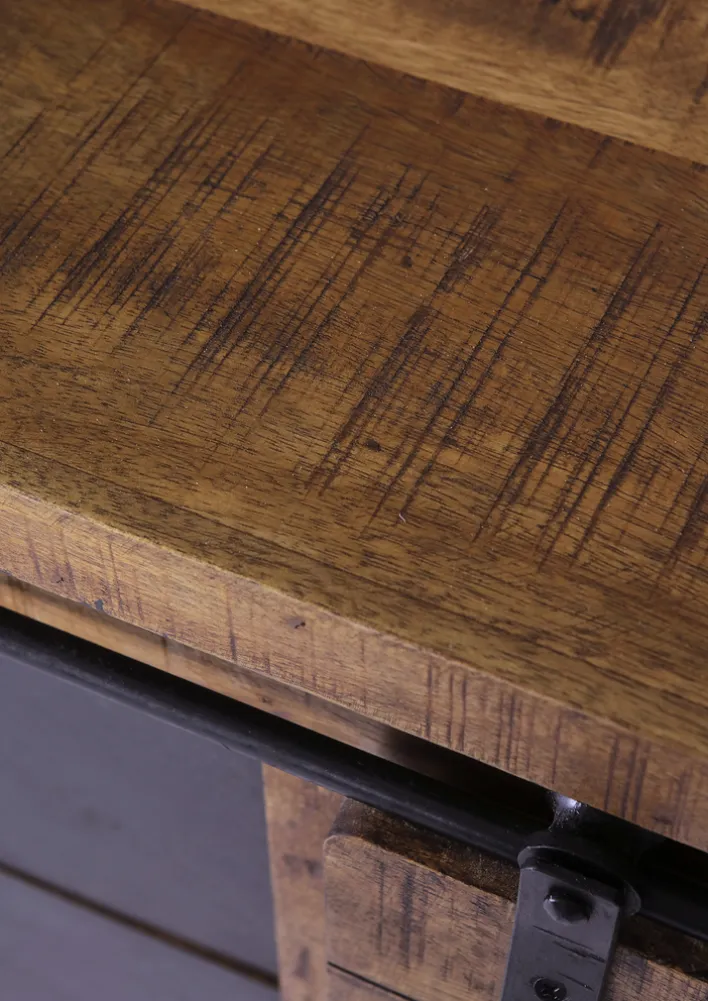 INTERhome Sideboard BARNEY 160 x 85 cm Mango Massivholz/schwarz