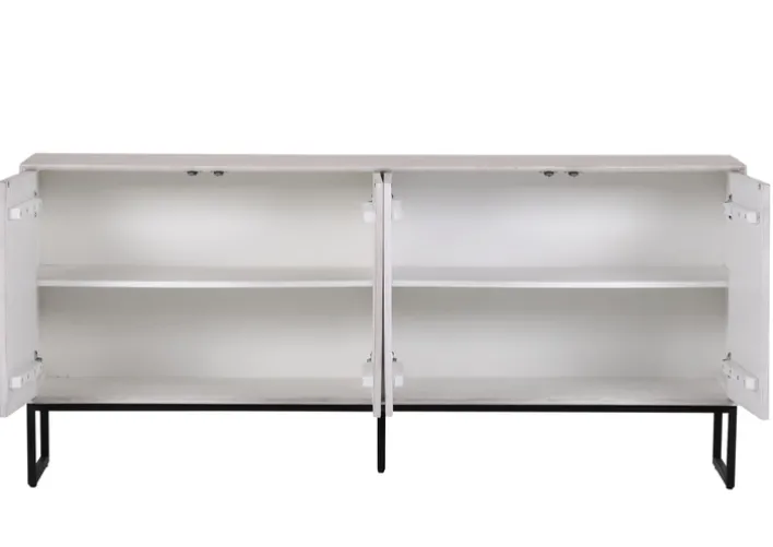 INTERhome Sideboard CESARO 175 x 78 cm Mango massiv sandgestrahlt/weiß vintage