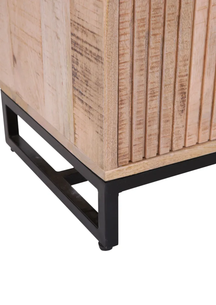 INTERhome Sideboard NEMESIS 115 x 86 cm Mango massiv natur/Metallgestell schwarz