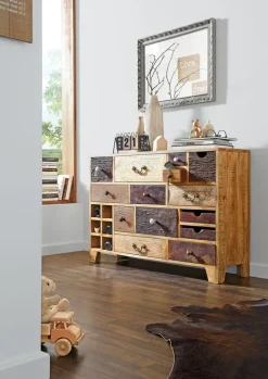 INTERhome Sideboard PUNO 114 x 80 cm braun Mango massiv