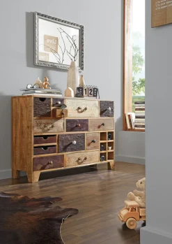 INTERhome Sideboard PUNO 114 x 80 cm braun Mango massiv