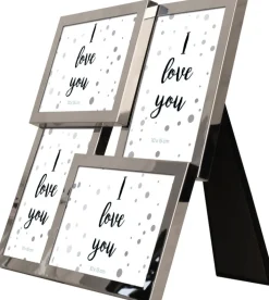 INTERTRADING Collagenbilderrahmen DALLAS für 4 Bilder Metall silberfarbig