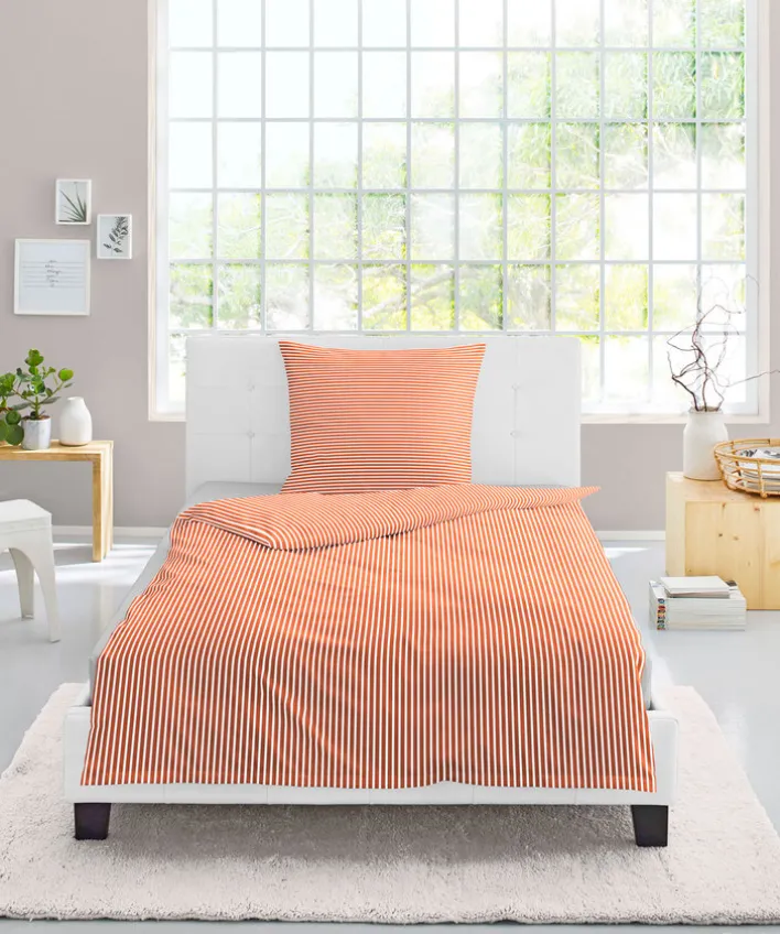 irisette Mako-Satin-Bettwäsche NOVA 135 x 200 cm orange