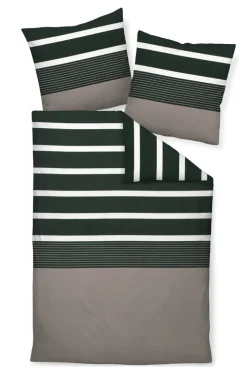 J. D. Janine Mako-Satin-Bettwäsche 135 x 200 cm braun/schwarz