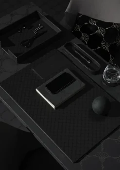 JOOP! Aufbewahrungskorb CORNFLOWER Kunstleder Textil 24,5 x 33 x 6 cm Anthrazit-Schwarz