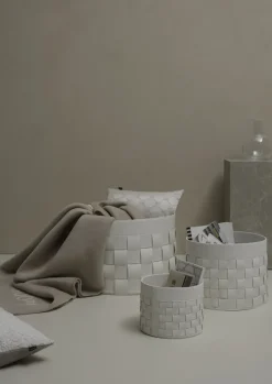 JOOP! Korb CORNFLOWER Kunstleder Ø 20,5 cm Höhe 16 cm Weiß