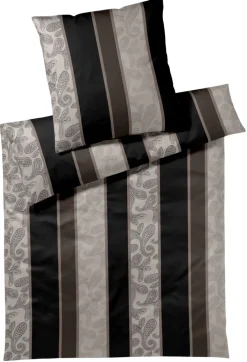 JOOP! Makosatin-Bettwäsche P STRIPES 135 x 200 cm black/mehrfarbig