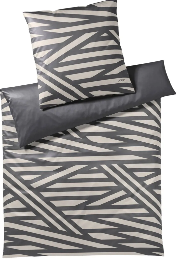 JOOP! Satin-Bettwäsche CROSS 135 x 200 cm stone