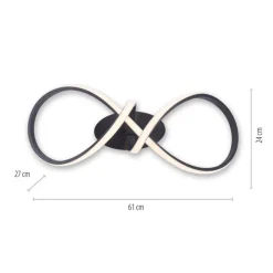 JUST LIGHT LED Deckenlampe MARIA 24,5 x 61 cm schwarz