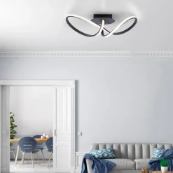 JUST LIGHT LED Deckenlampe MARIA 24,5 x 61 cm schwarz