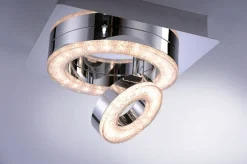 JUST LIGHT LED Deckenlampe TIM 17 x 17 cm chromfarbig