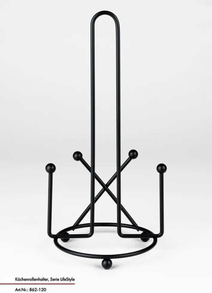 JUSTINUS Küchenrollenhalter LIFE STYLE 14 cm Edelstahl schwarz